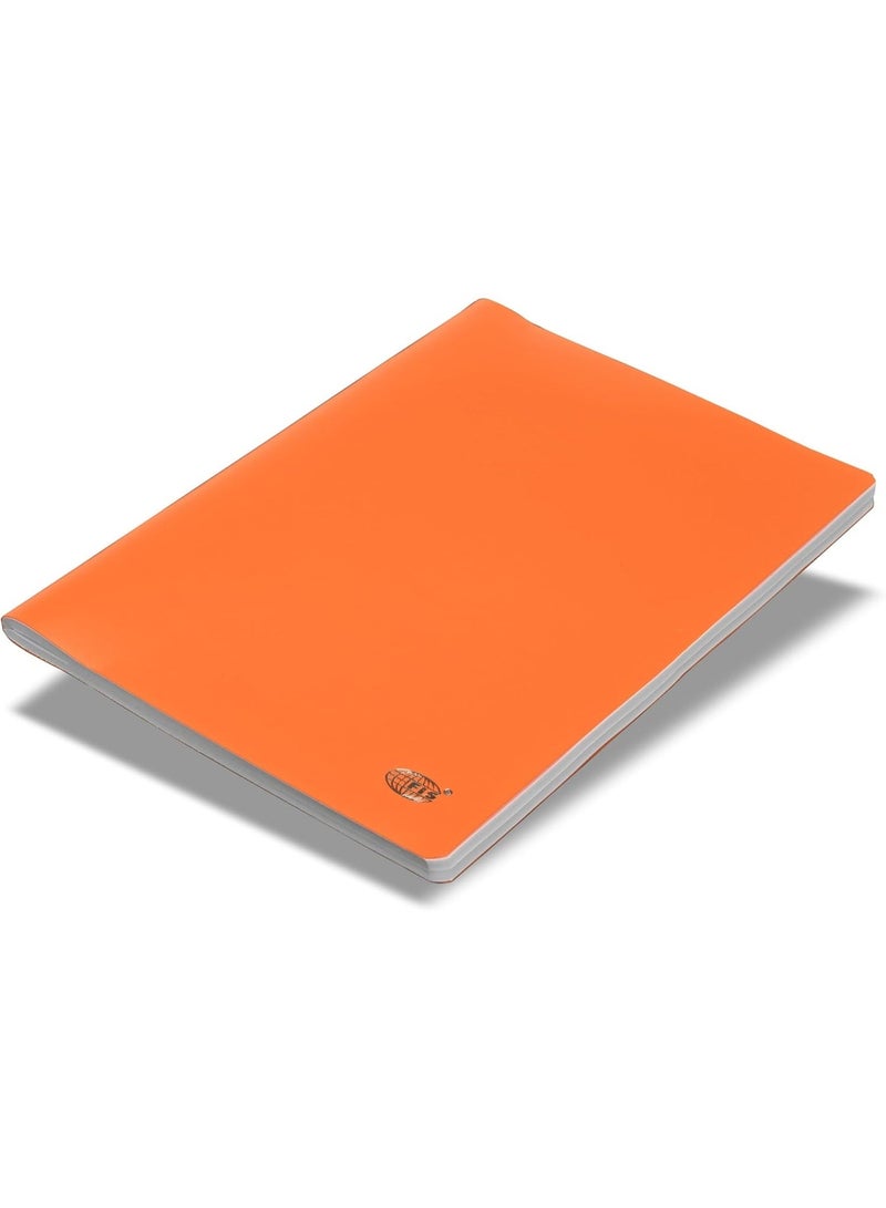 FIS Notebook, A5 Size(148x210mm), PP Soft Cover Materials, Stong Binding Wire, 80 Sheets, Plain No Ruling, Rounded Corners, Packet of 5 Pieces, Neon Orange Cover Design-FSNBA5PLPPNOR - Image 2